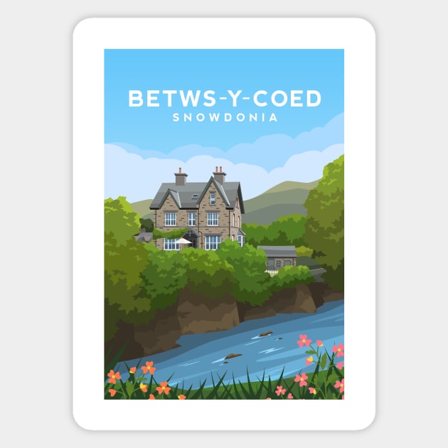 Betws Y Coed, Snowdonia North Wales Sticker by typelab